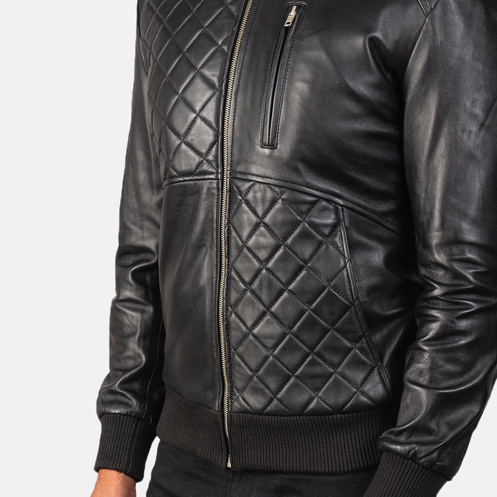 Men's Classic Workwear Bomber Leather Jacket