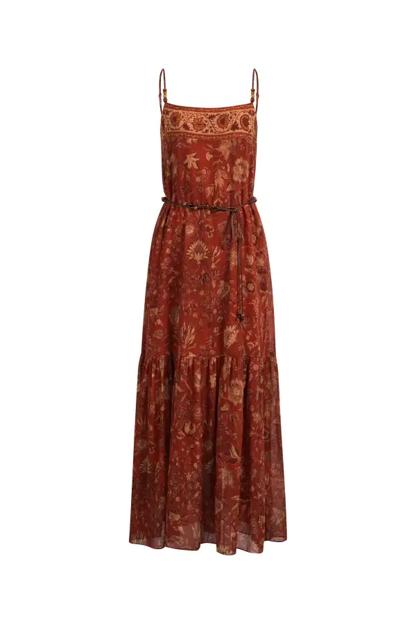 Hand-Painted Floral Maxi Dress