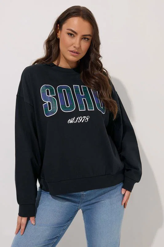 Black Check 'Soho' Sweatshirt detail 1