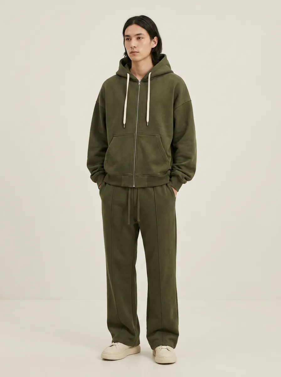 Unisex Sweatpants Court Inspired Hooded Zip Tracksuit Set