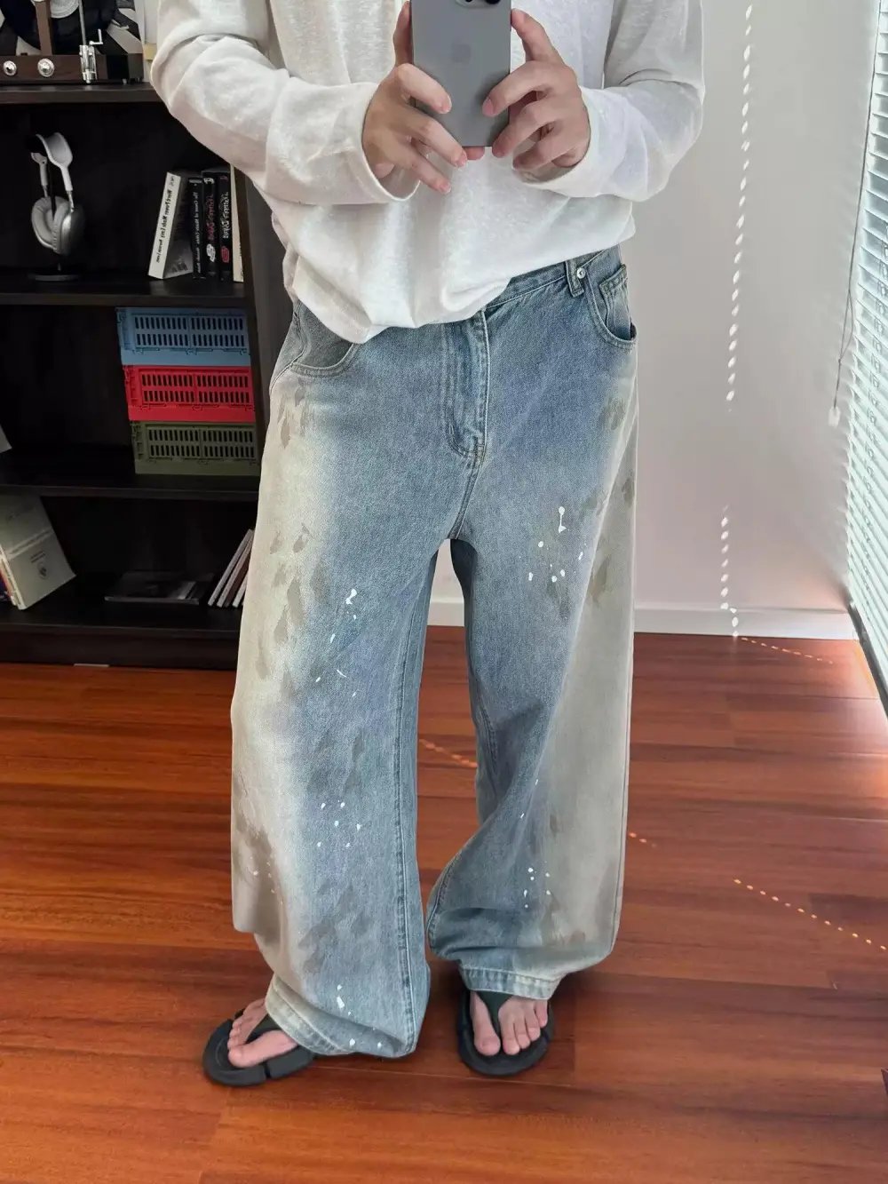 Faded Paint Smudged Jeans