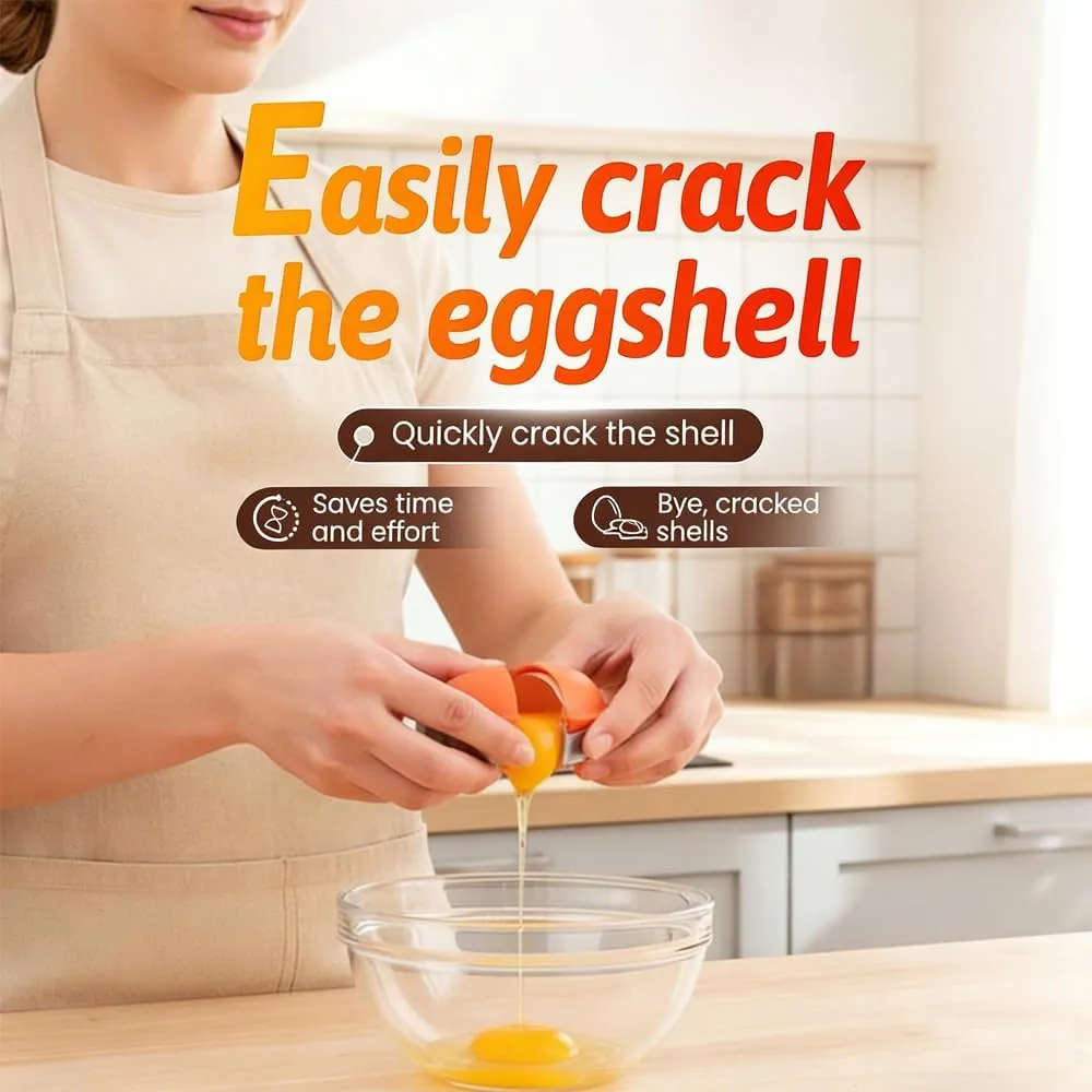 New Egg Shell Opener Egg Cracker Tool Stainless Steel, Multifunctional Egg Shell Opener for Raw Or Hard-Boiled Eggs, Kitchen Gadget for Cooking Baking