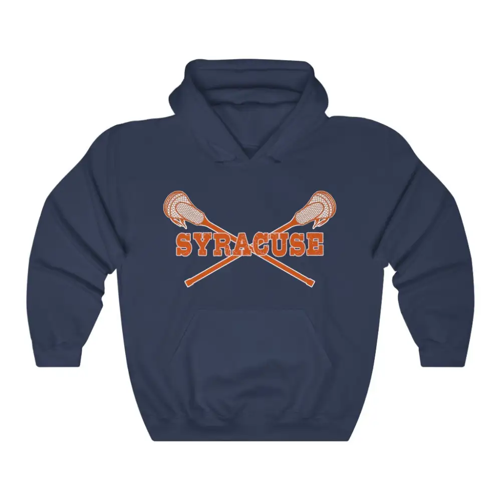 Soft Fleece Crossed Sticks Lacrosse Graphic Pullover Hoodie