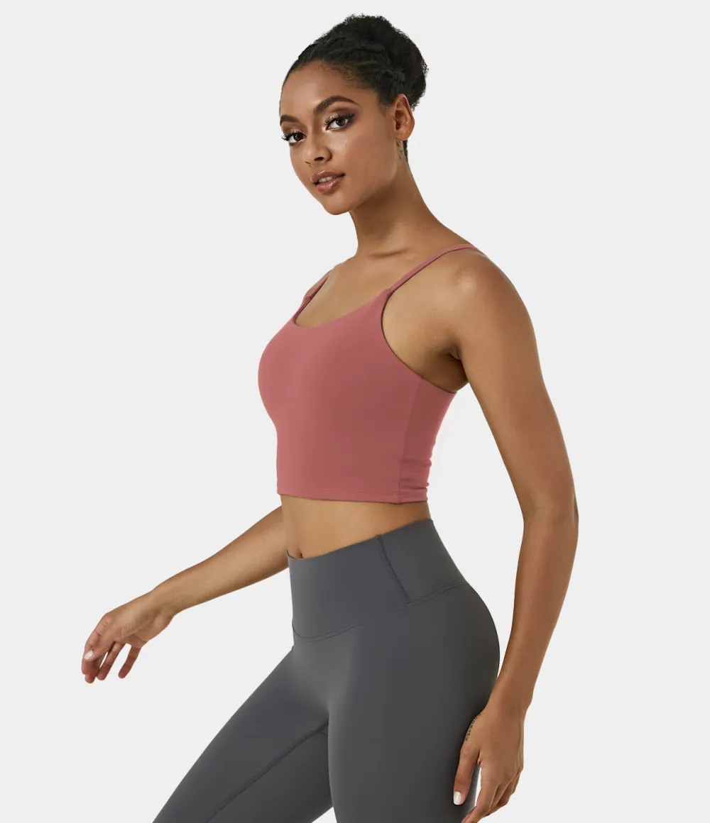 Basic Padded Workout Cropped Tank Top