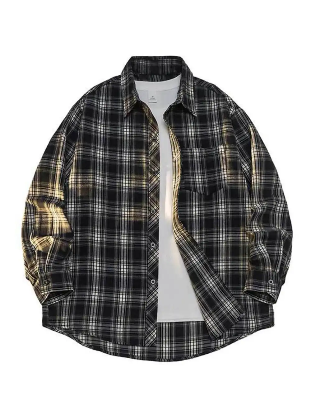 Cotton Button Up Plaid Shirt