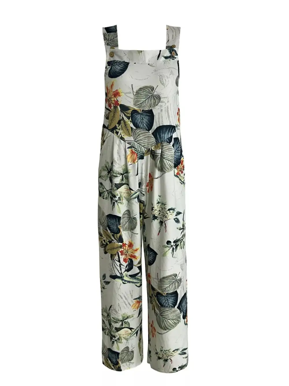 Plus Size Printed Wide Leg Jumpsuit