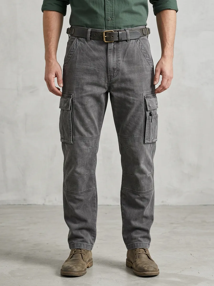 Men's Relaxed Canvas Casual Utility Cargo Pants