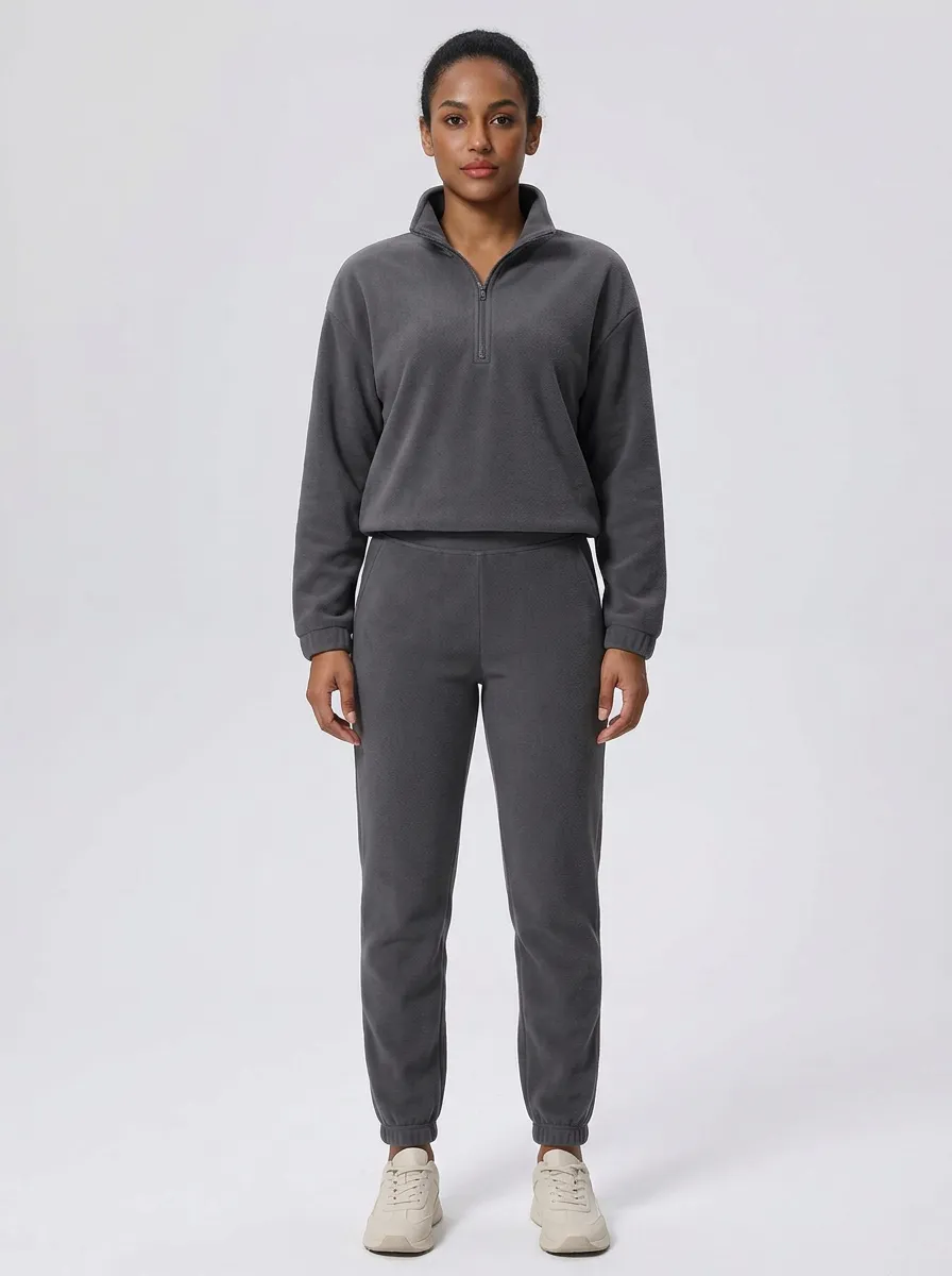 Women's Quarter-Zip Relaxed Warm Jogger Set