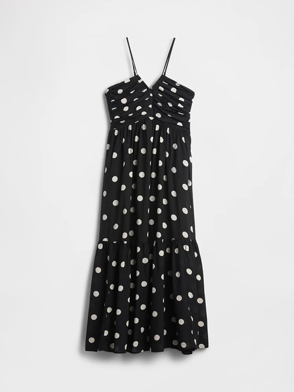 Chest Pleated V-Neck Dress