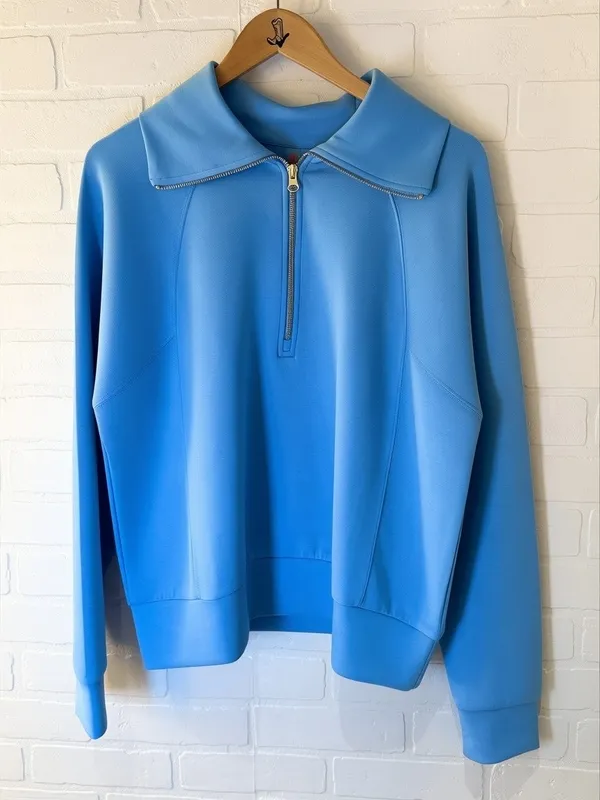 Ribbed Half Zip Pullover
