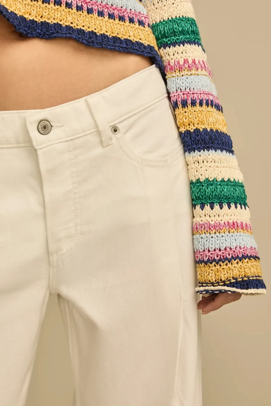 Light Wash Denim White Wash Palazzo