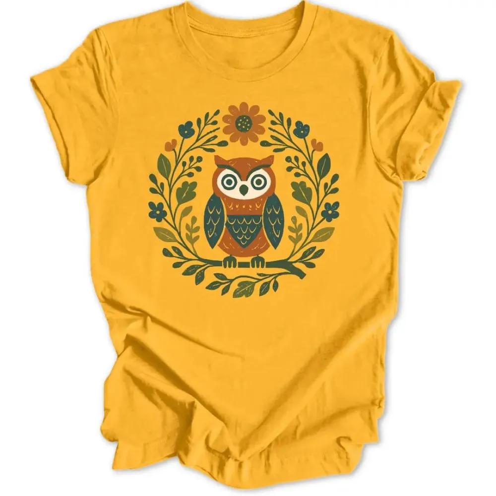 Owl wreath unisex T-shirt