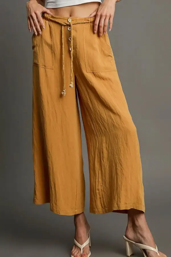 Pocketed Drawstring Pants