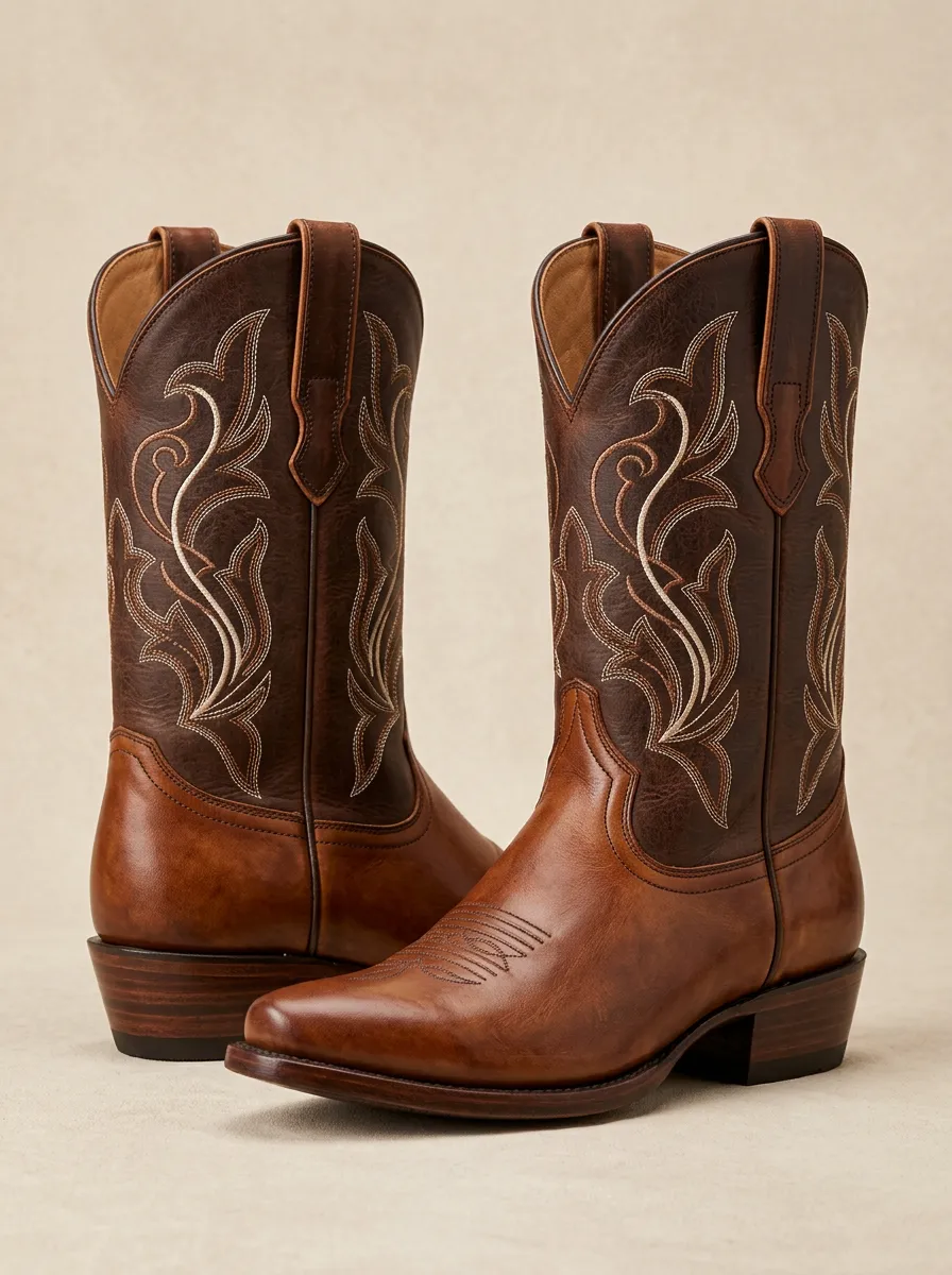 Unisex Outdoor Wear Western Embroidered Boots