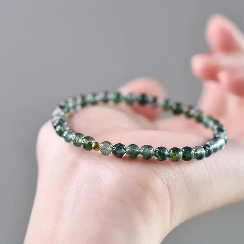Moss Agate Bead Soothing Bracelet