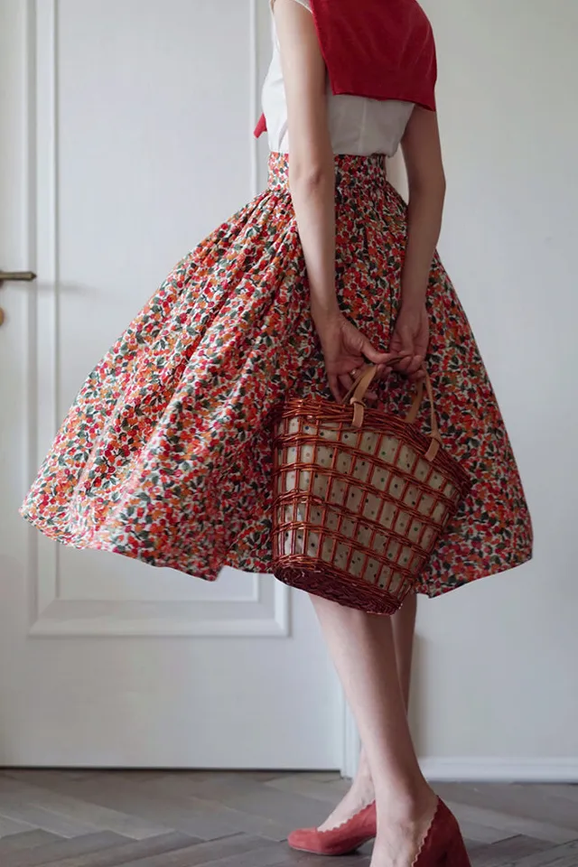 Roomy Casual Everyday Casual Floral Skirt