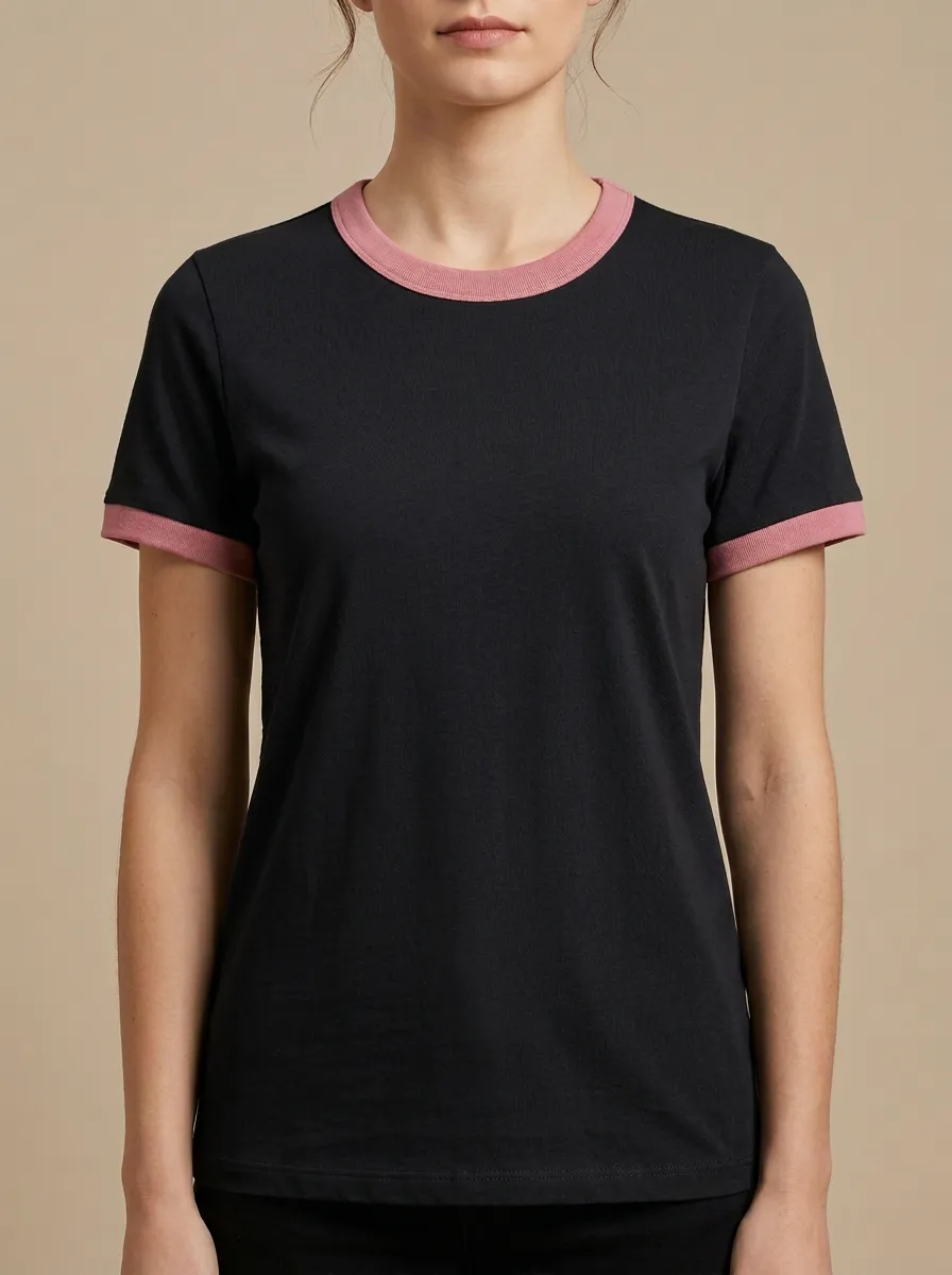 Women's Clean-Finish Crewneck Ringer T-Shirt
