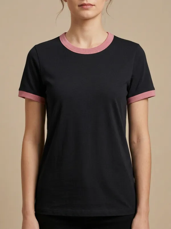 Women's Clean-Finish Crewneck Ringer T-Shirt