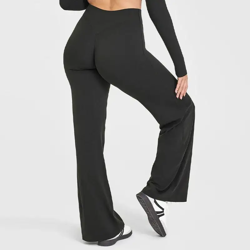 Straight Leg Waist Yoga Pants Gym Leggings Running Sports