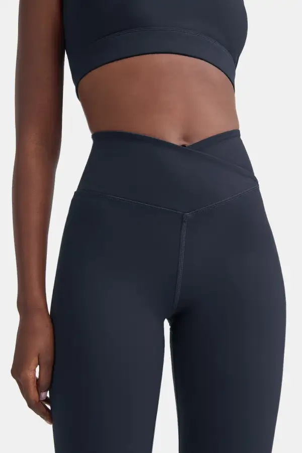 Sculpted Wrap Waist Flared Yoga Leggings