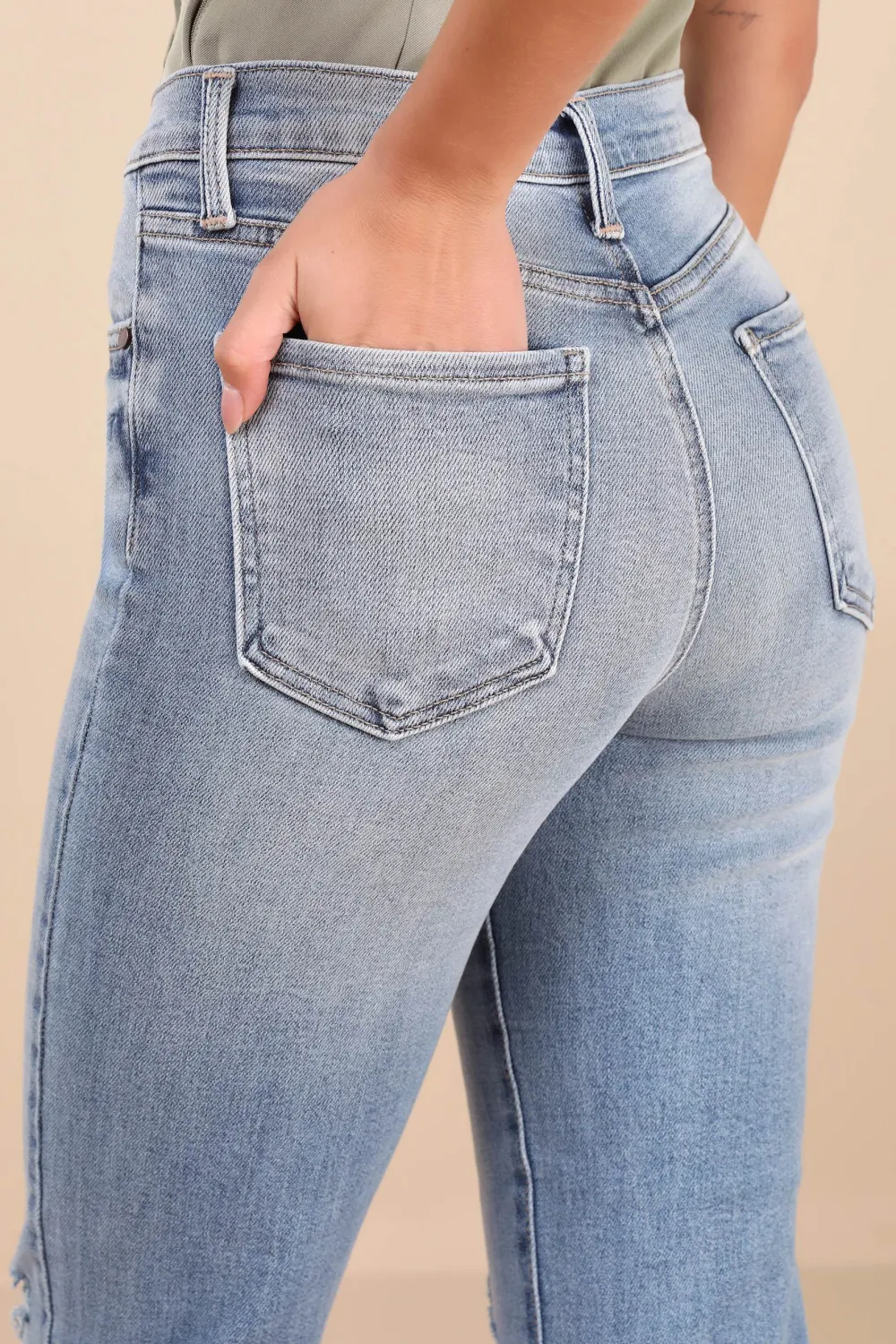 Daily Light Wash Denim High-Rise Distressed Mom Jeans