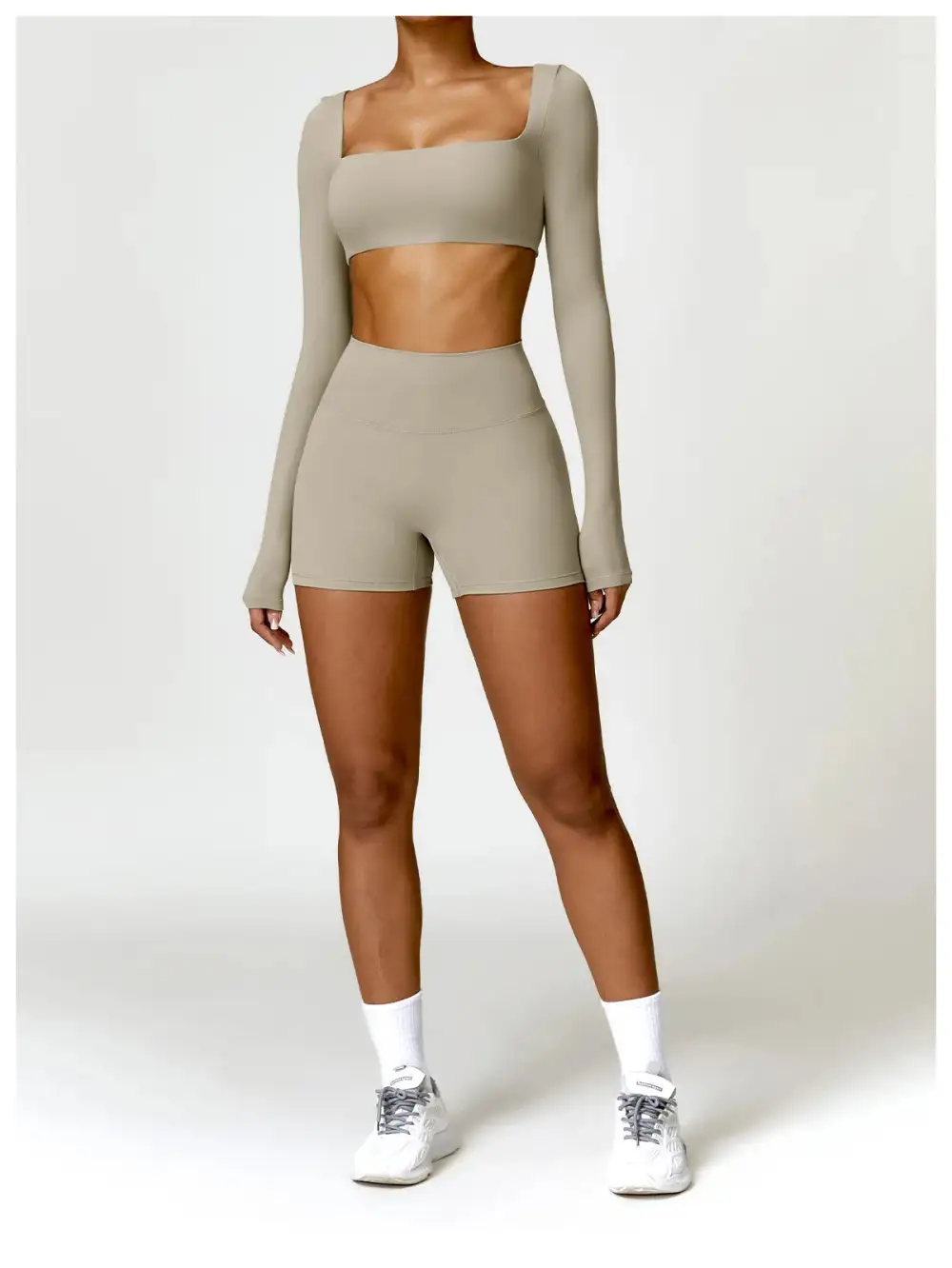 Piece Long Sleeve Gym Set Yoga Quick Running Leggings Workout Sports