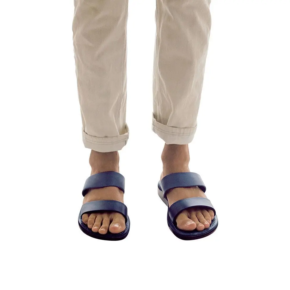 Refined Leather Double Strap Sandals