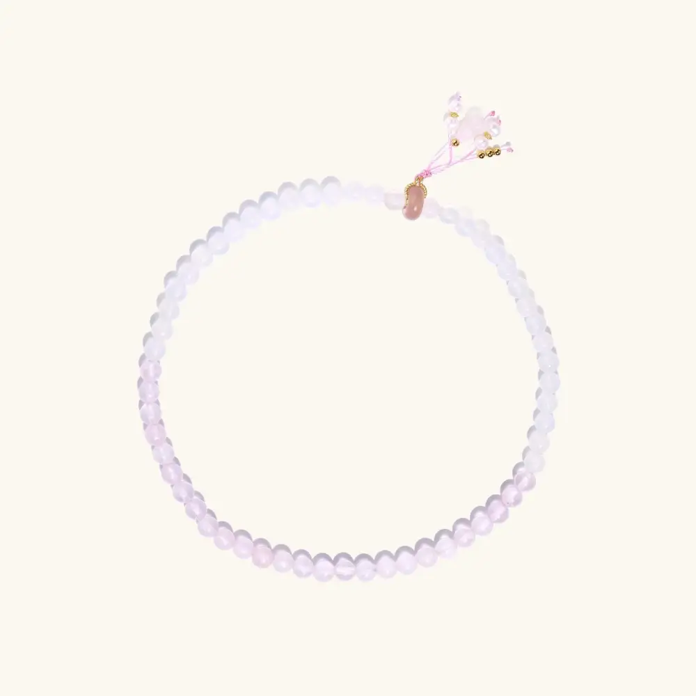 Rose Quartz Textured Bracelet