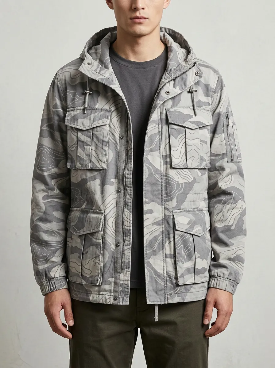 Men's Topographic Camouflage Field Jacket