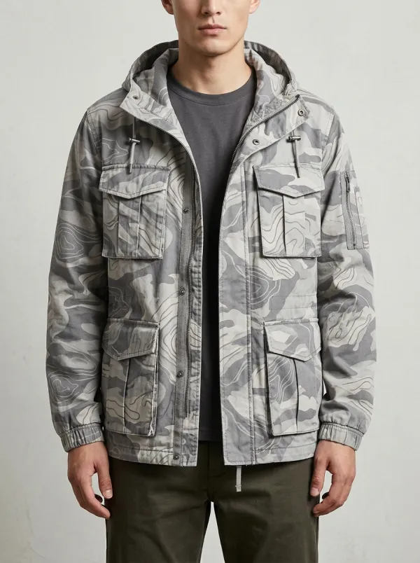 Men's Topographic Camouflage Field Jacket