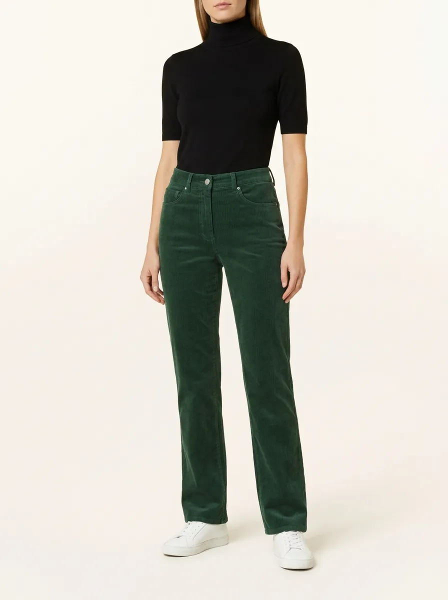Women's Mid-Rise Five-Pocket Corduroy Straight-Leg Pants