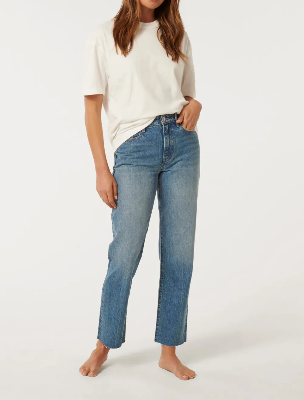 Ankle Blue Straight Jean