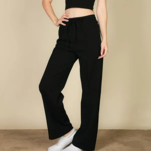 Bustier Crop Cami Top & Slant Pocket Straight Pants Matching Set
