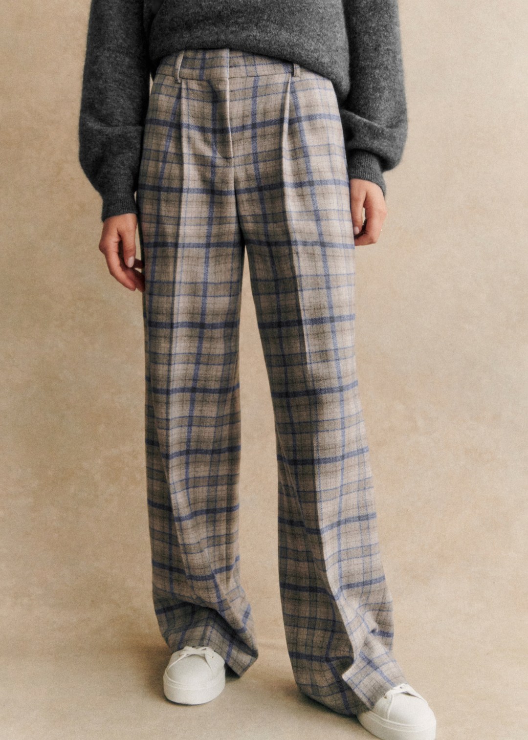 Low-Rise Flat-Pleated Trousers