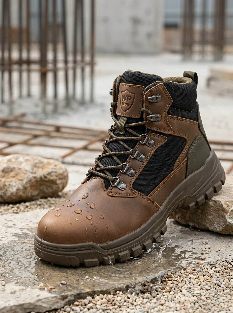 Men's WP Tech Waterproof Leather Construction Work Boots
