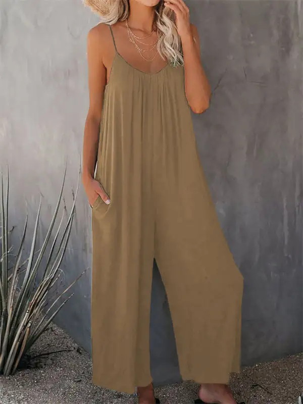 Trousers Clean Side Pocket Loose Spaghetti Accessory
