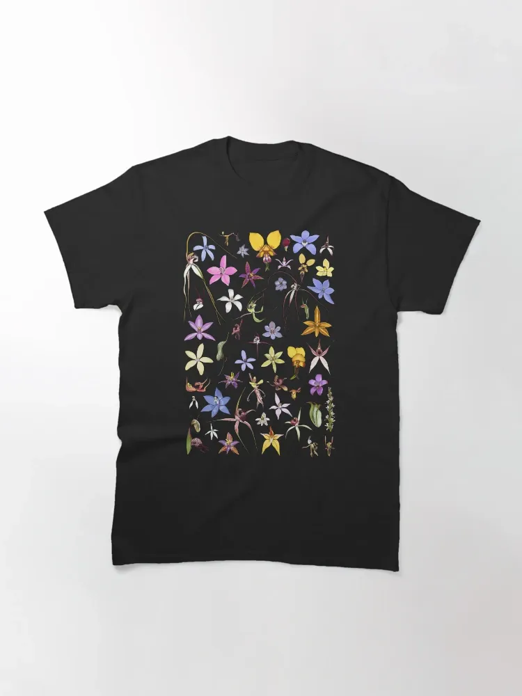 Women's Diverse Floral Pattern Print Short-Sleeve Crew Neck T-Shirt