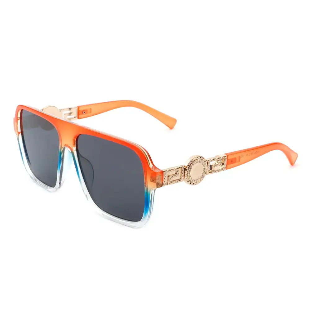 Matte Square Flat Top Frame Sunglasses