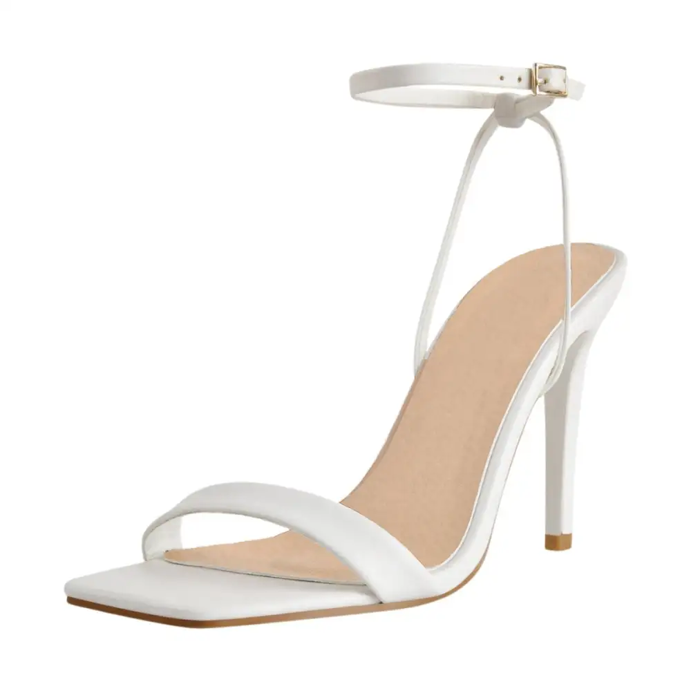 Square Toe Ankle Strap Stiletto Modern Sandals
