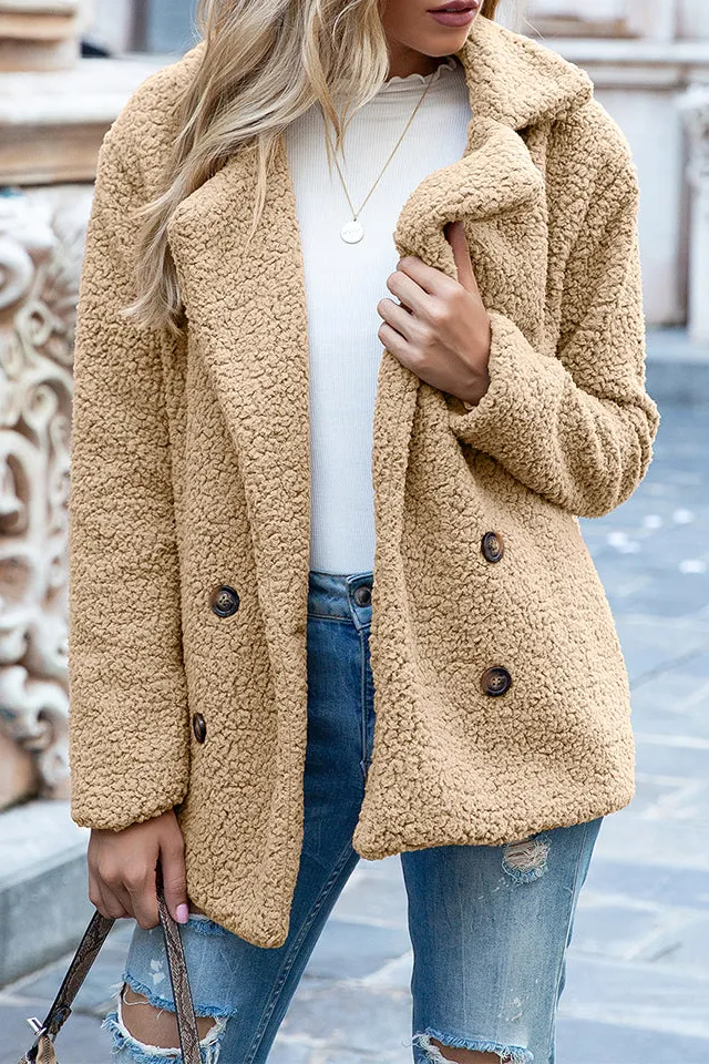 Lapel Collar Sherpa Coat