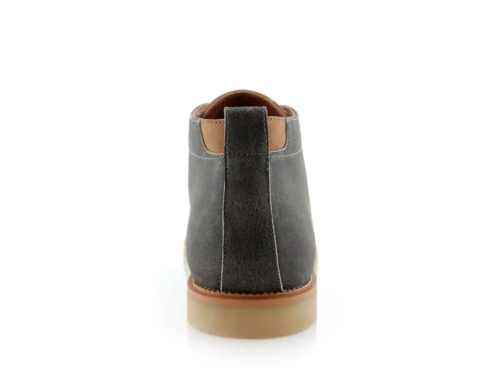 Faux-Leather Lace-Up Chukka Boots