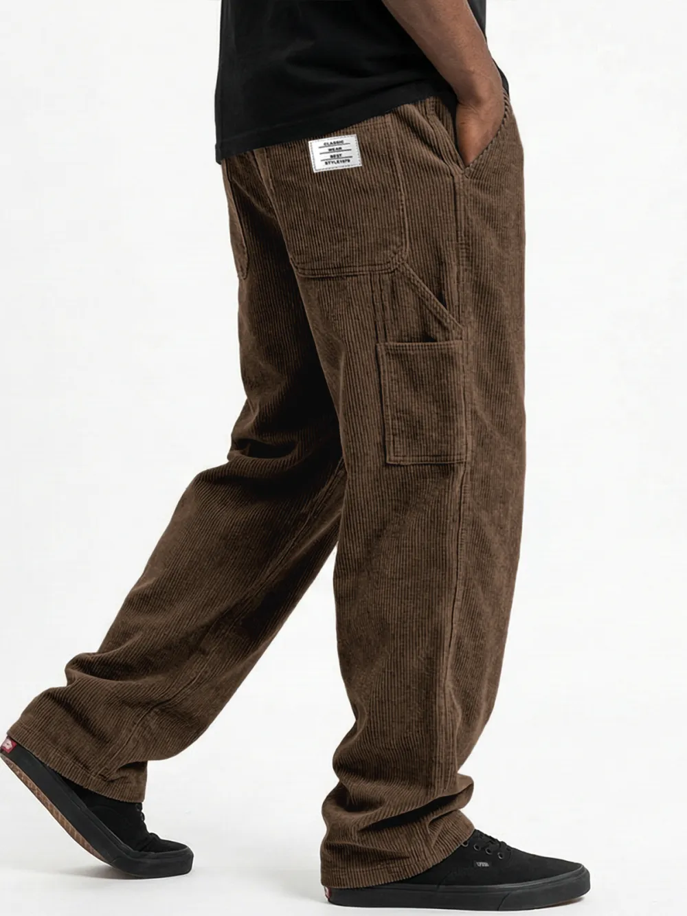 Layered Corduroy Pocket Pants
