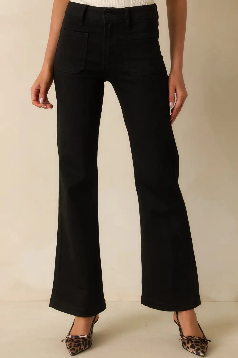Let You Down Cotton High Waisted Flare Jeans