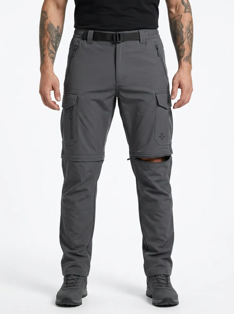 Men's Terrain Performance Compass Graphic Waterproof Zip-Off Tactical Cargo Pants