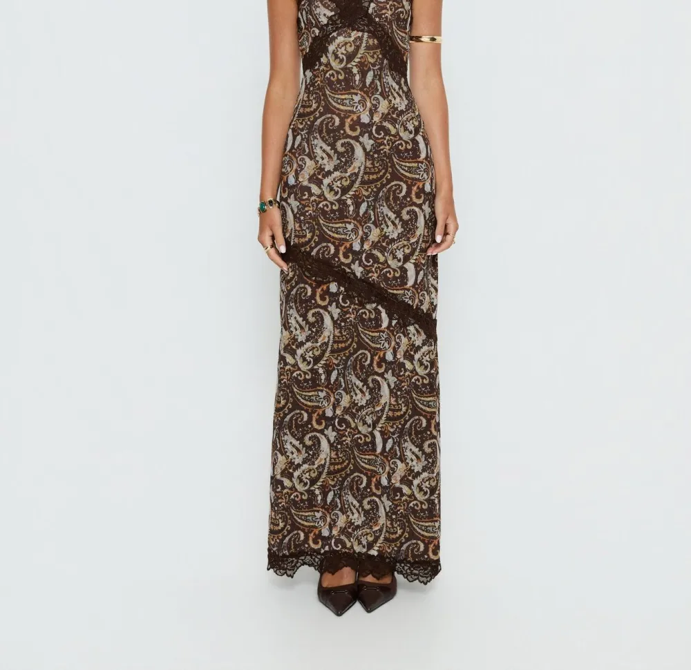 Paisley Mesh Lace Maxi Dress
