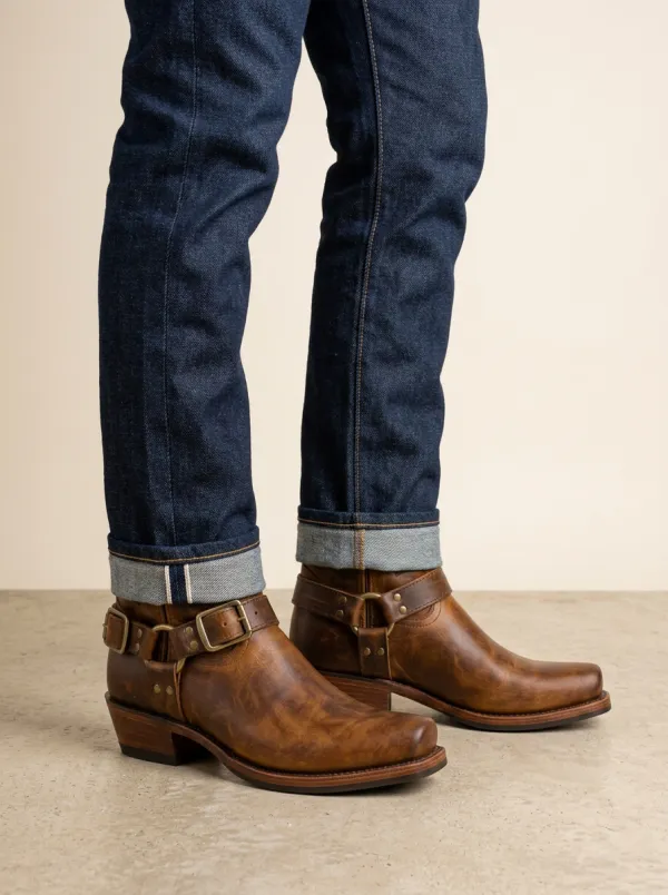 Men's Western Cowboy Embossed Leather Buckle Printed Boots