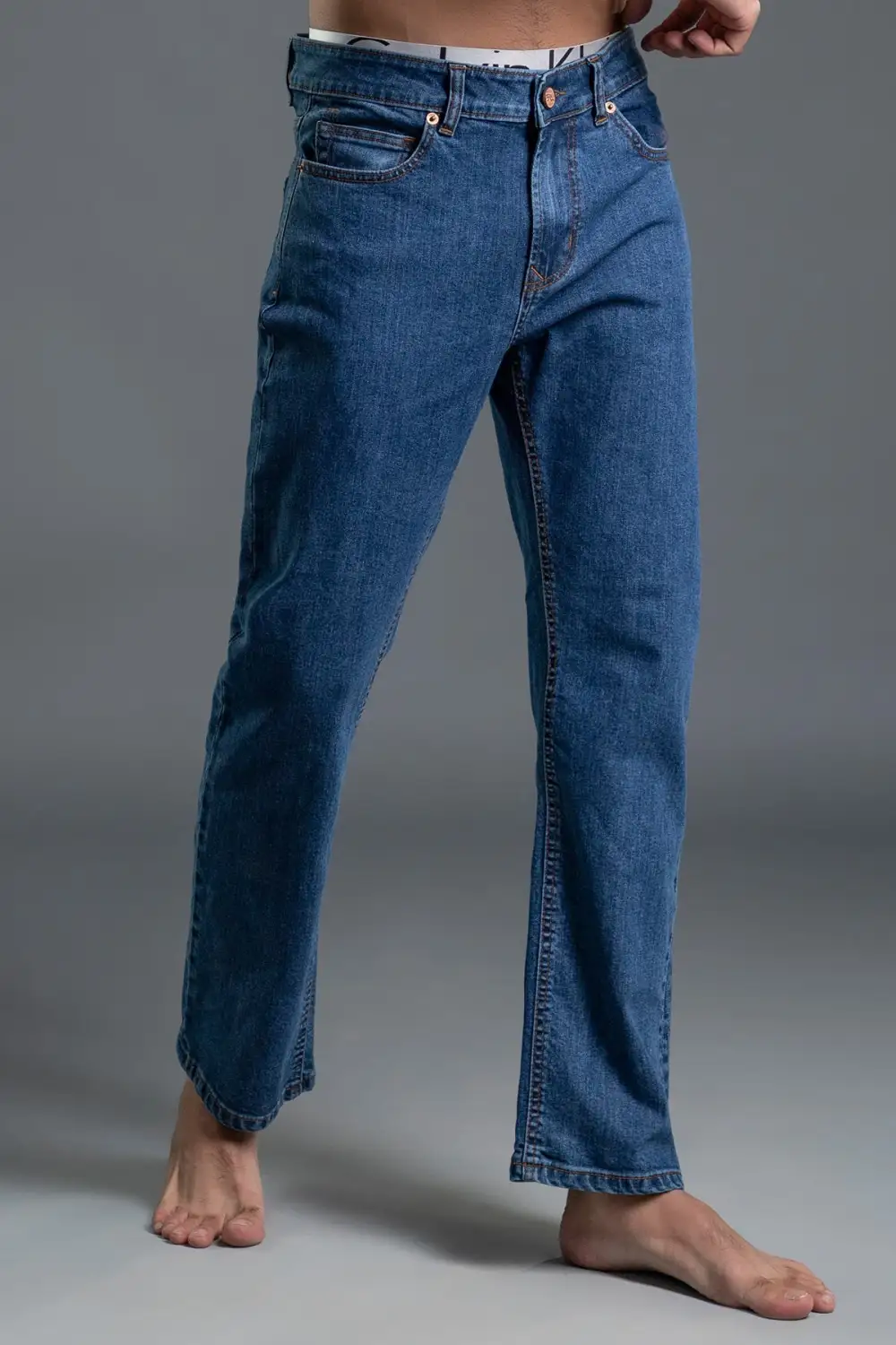 Structured Straight-Leg Jeans