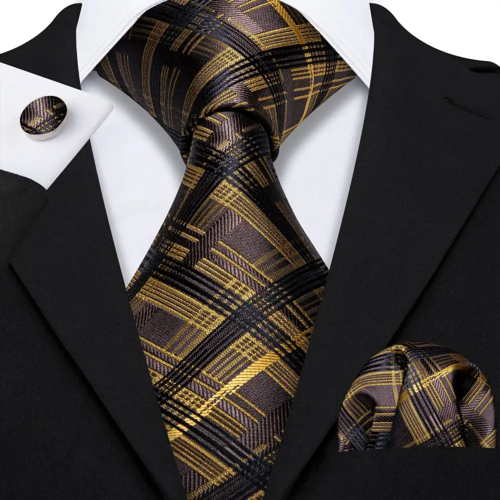 Striped Plaid Necktie Set