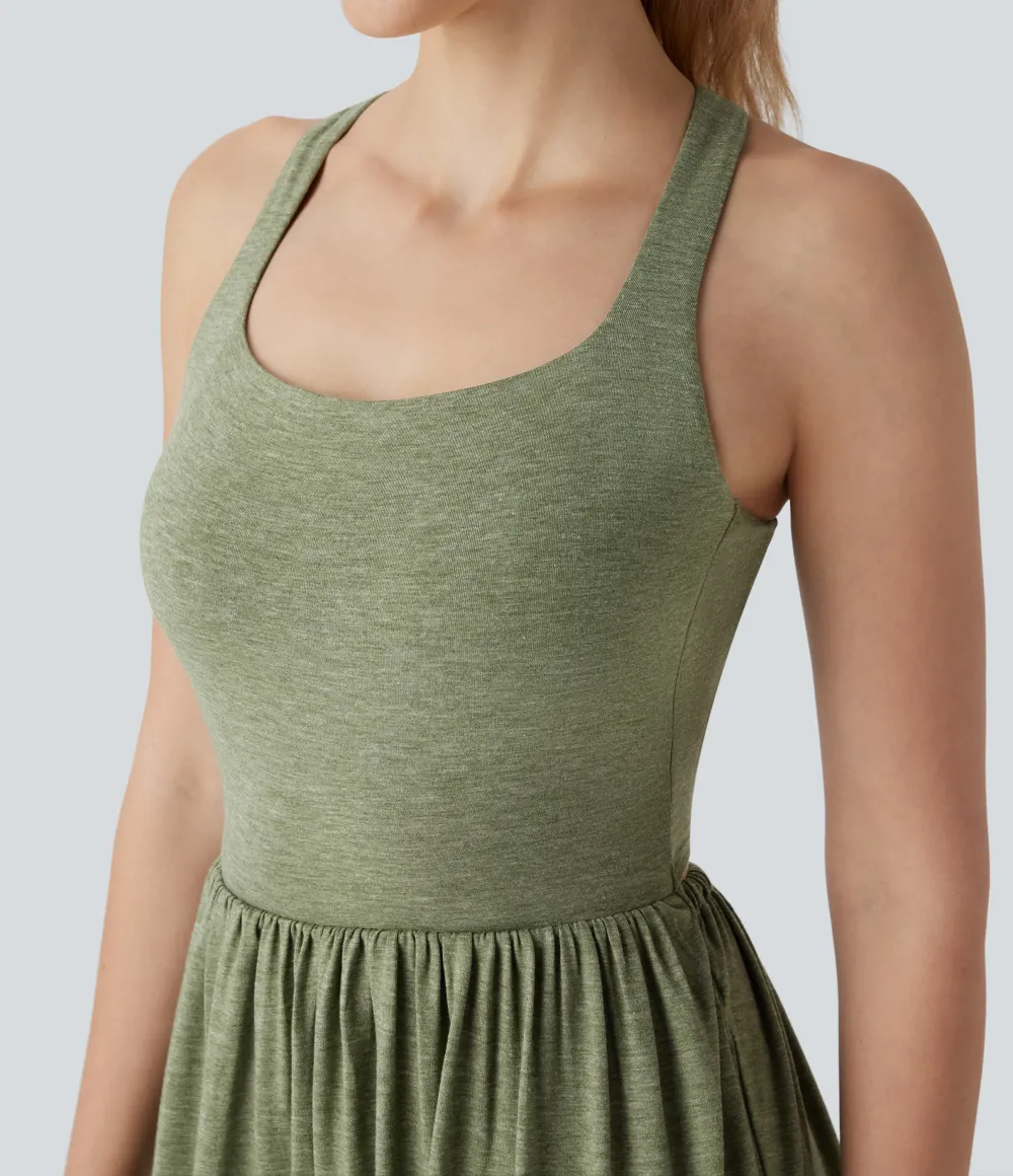 U Neck Pocket Harem Casual Jumpsuit-Easy Peezy