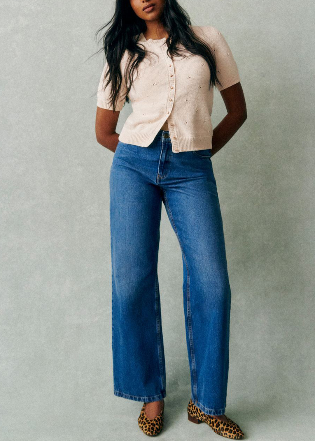 Designer Organic Cotton Short-Sleeved Cardigan